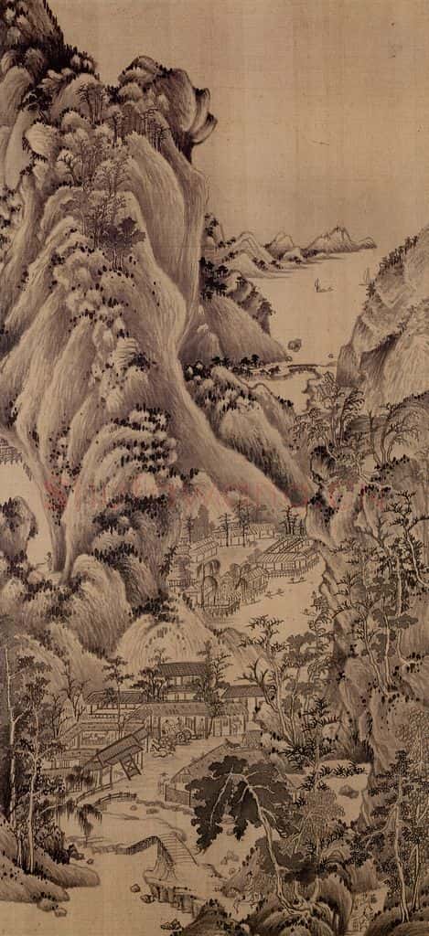 明朝 董其昌 倣宋元人缩本画及跋 书画作品