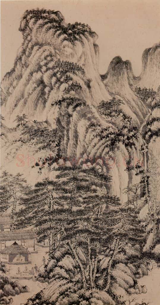 明朝 董其昌 倣宋元人缩本画及跋 书画作品