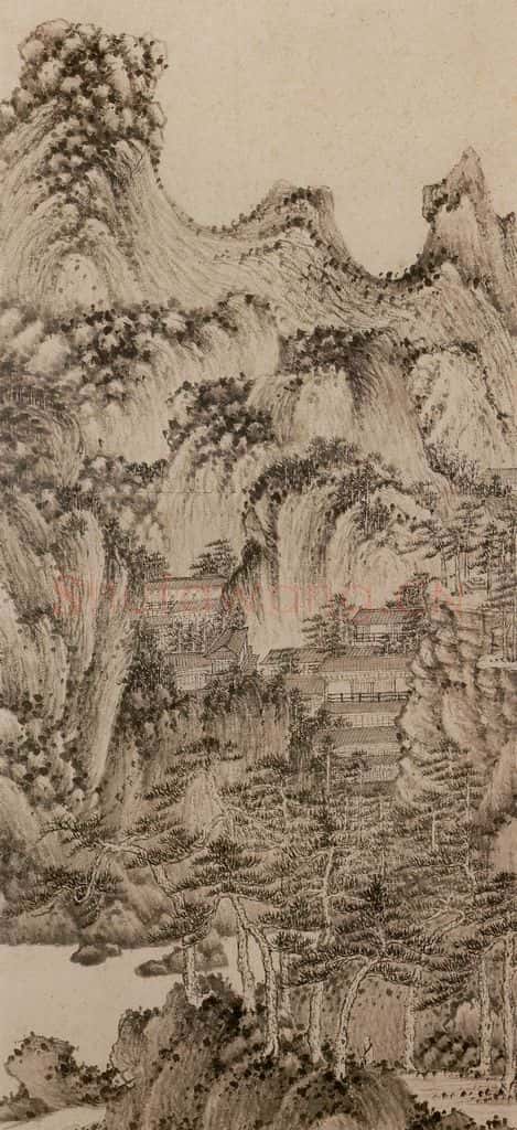 明朝 董其昌 倣宋元人缩本画及跋 书画作品