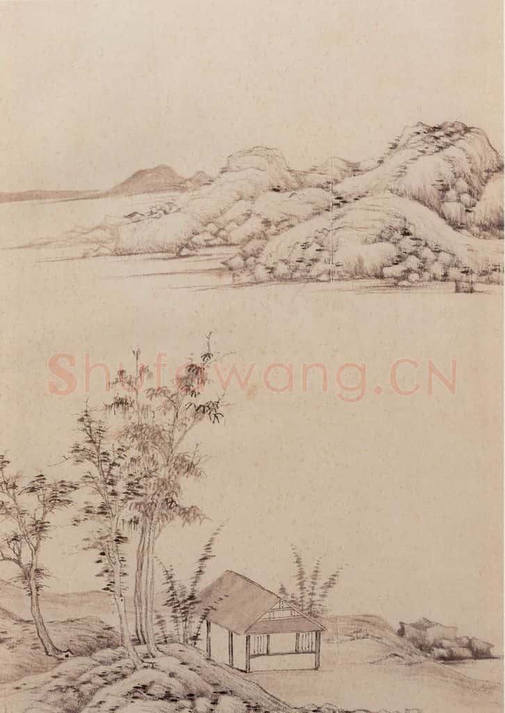 明朝 董其昌 倣宋元人缩本画及跋 书画作品