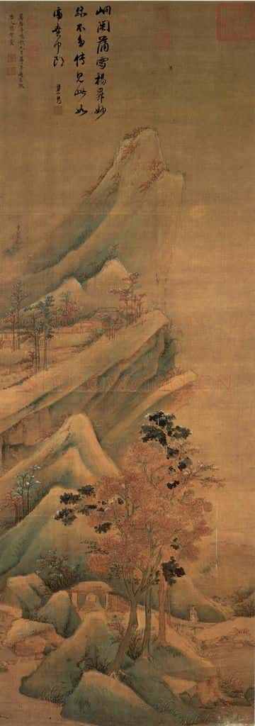 明朝 赵左 秋山红树图 书画作品