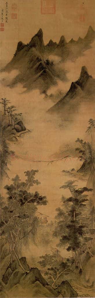 明朝 赵左 寒江草阁 书画作品