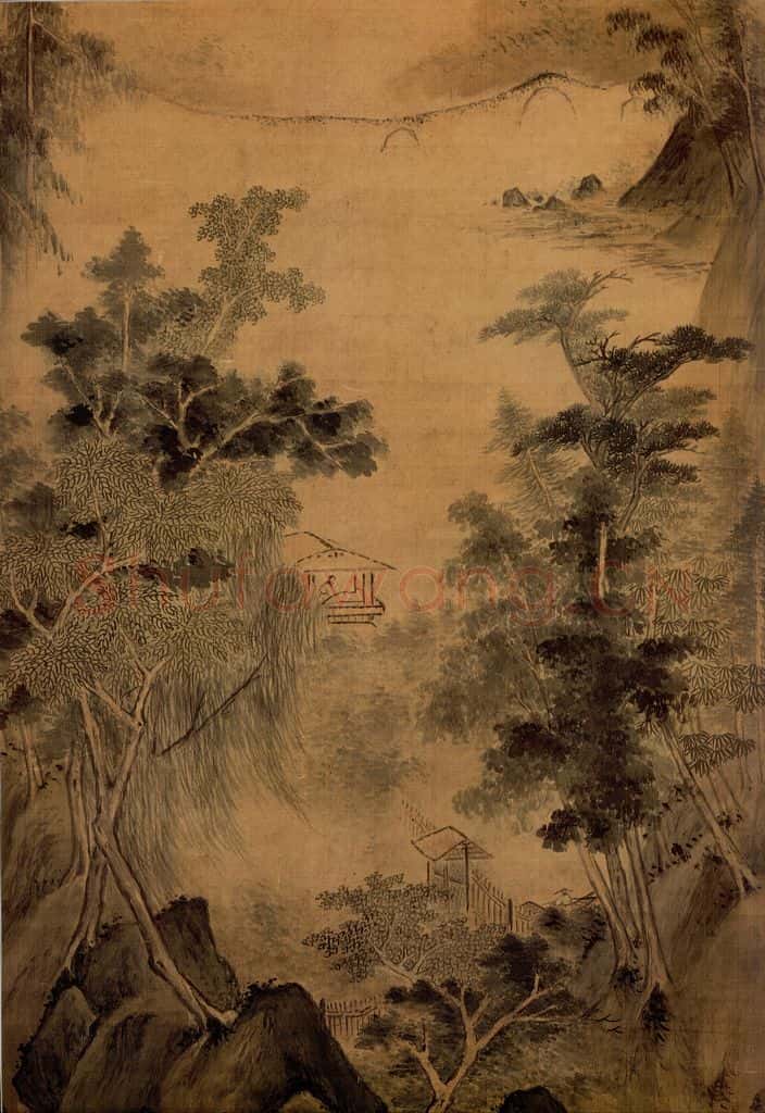 明朝 赵左 寒江草阁 书画作品