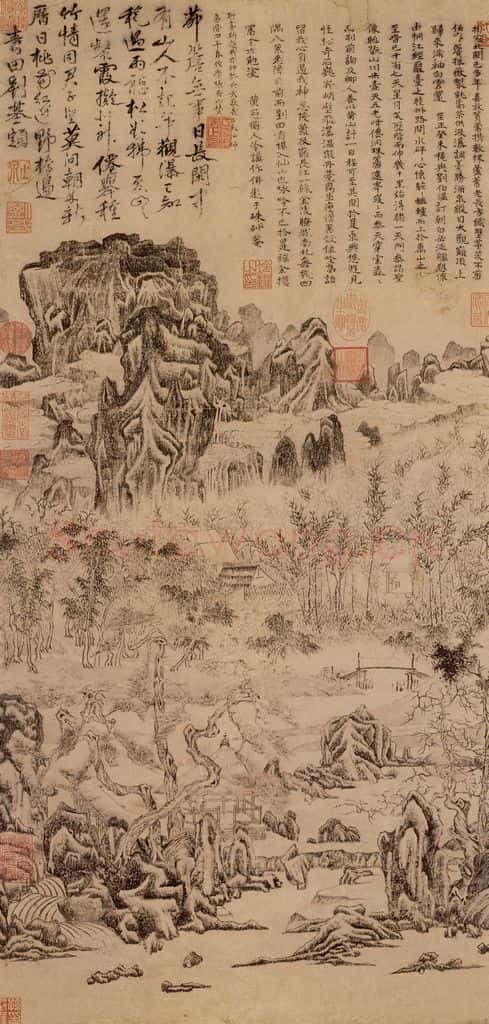 明朝 冷谦 白岳图 书画作品