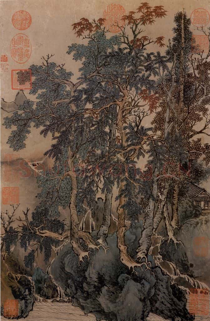 清 王翬 秋林图 书画作品