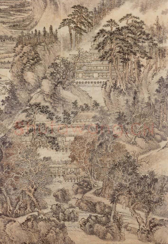 清 王翬 宽廬读书图 书画作品
