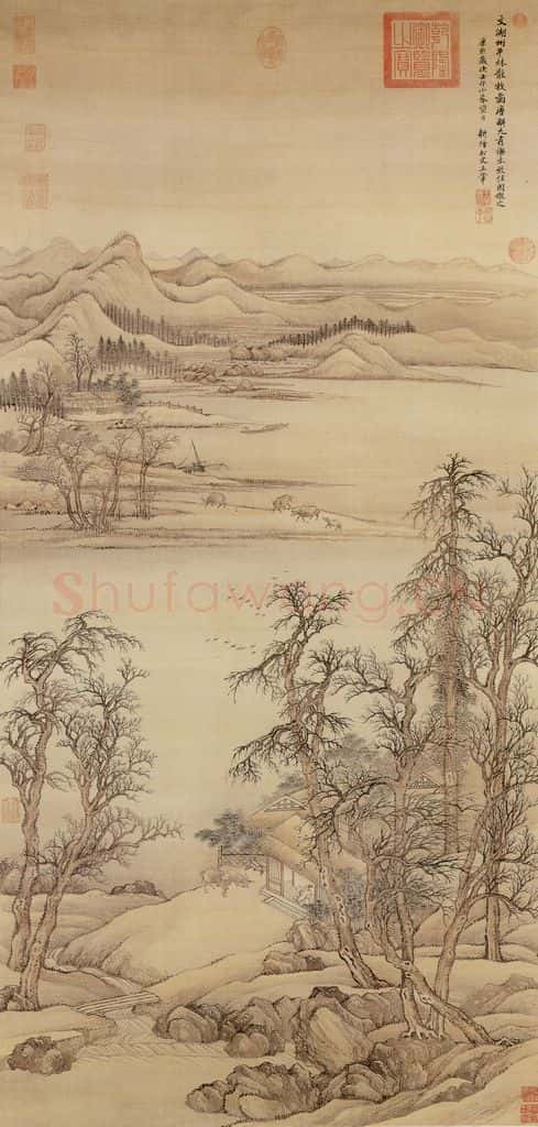 清 王翬 平林散牧 书画作品