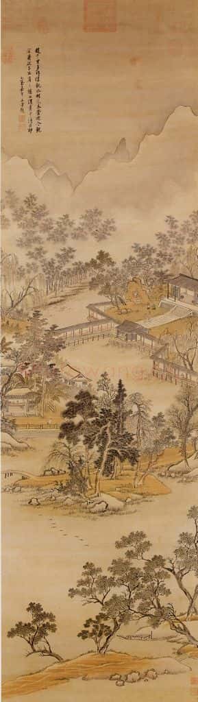 清 王翬 水村图 书画作品