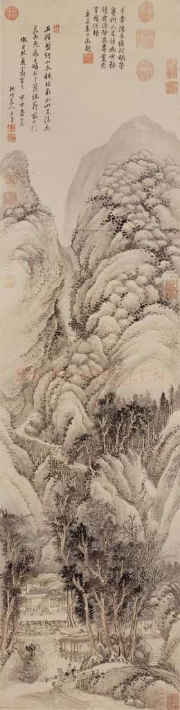 清 王翬 巨然夏山图 书画作品