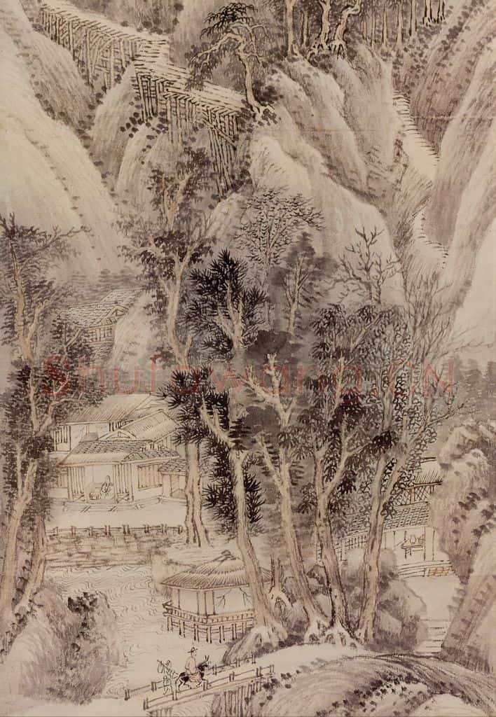 清 王翬 巨然夏山图 书画作品