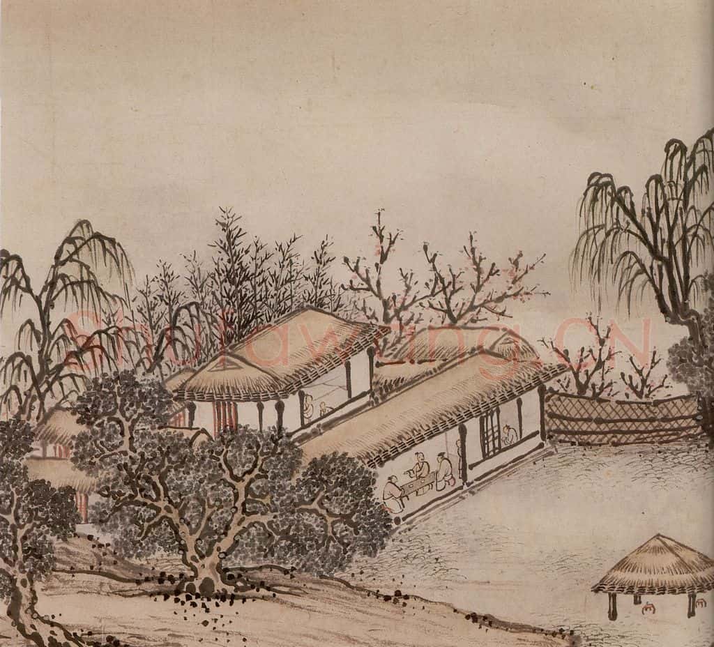 明 孙克弘《销间清课图》书画作品