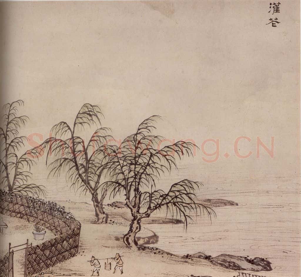 明 孙克弘《销间清课图》书画作品