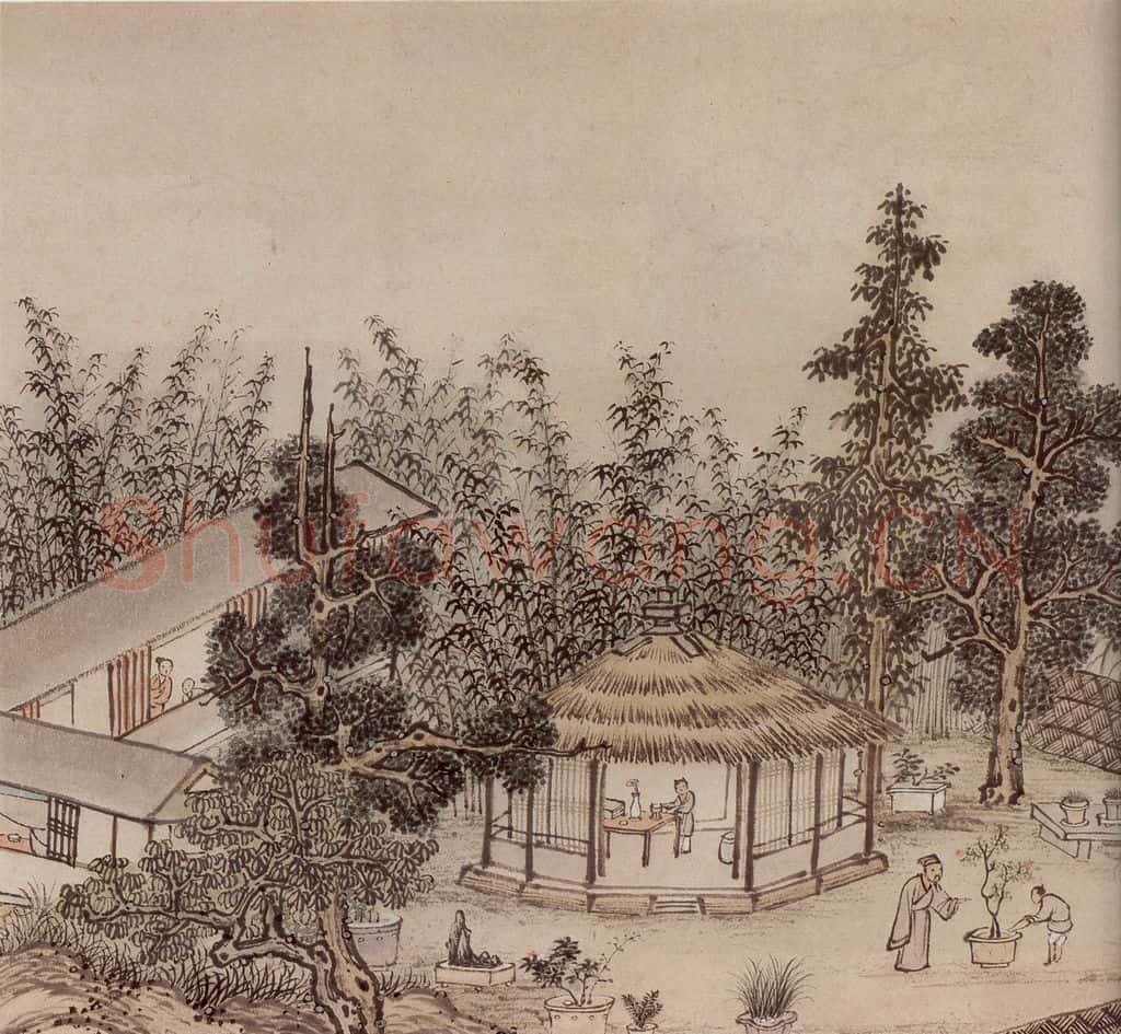 明 孙克弘《销间清课图》书画作品