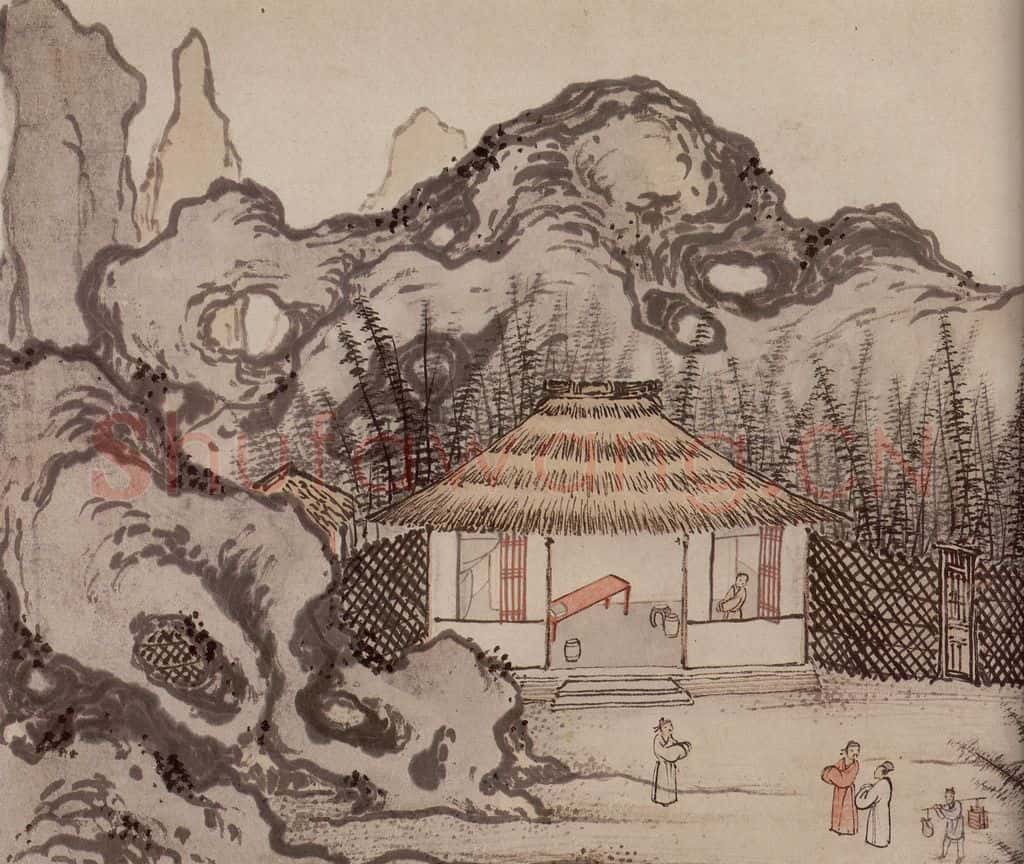 明 孙克弘《销间清课图》书画作品