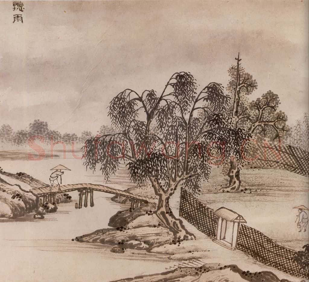 明 孙克弘《销间清课图》书画作品
