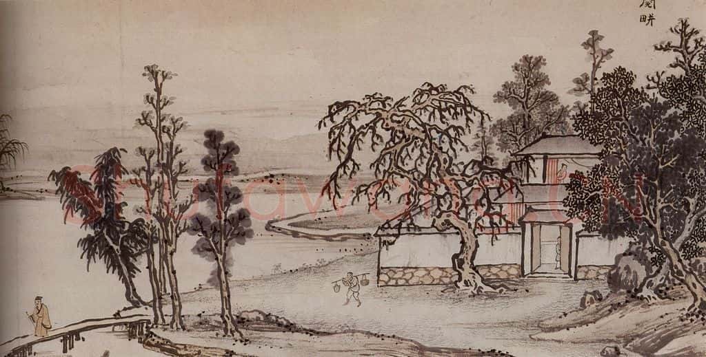 明 孙克弘《销间清课图》书画作品
