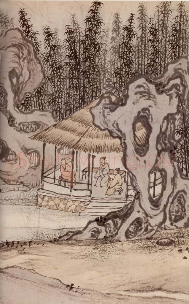 明 孙克弘《销间清课图》书画作品