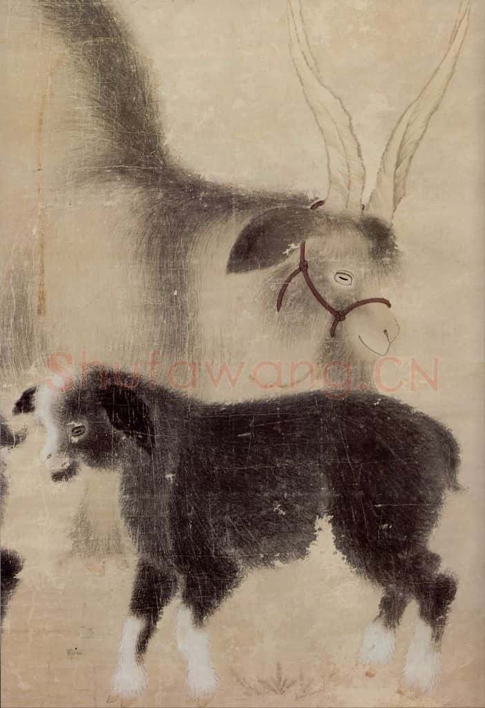 明 宣宗《画三阳开泰图》书画作品