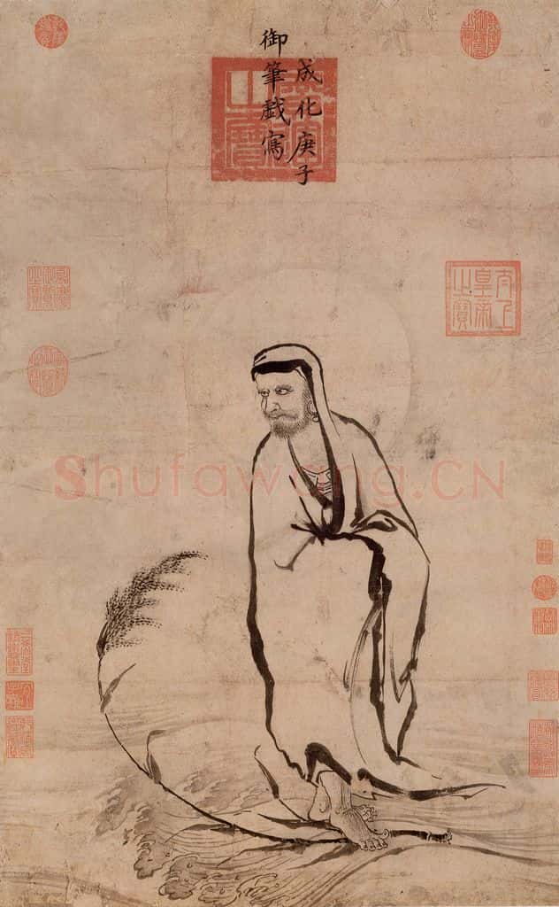 明 宪宗《画达摩》书画作品