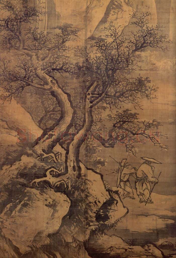 明 吴伟《寒山积雪》书画作品