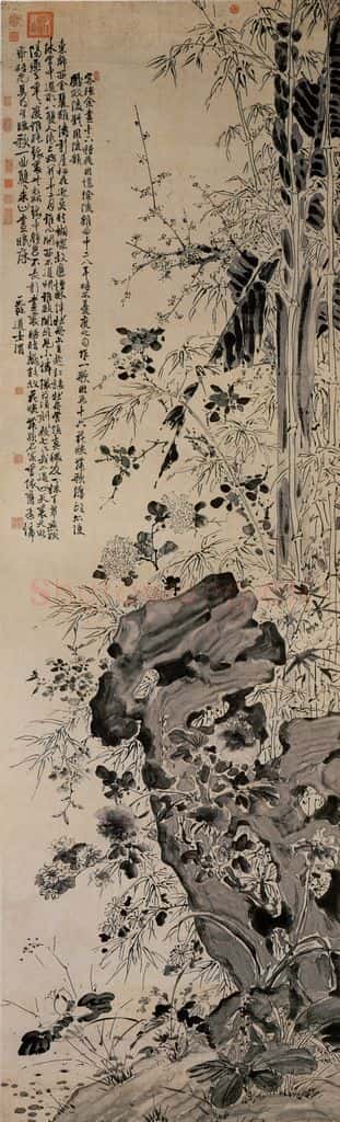 明 徐渭《花竹》书画作品
