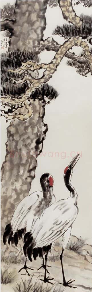 现代 徐悲鸿《松鹤》书画作品