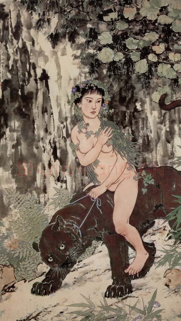 现代 徐悲鸿《山鬼》书画作品