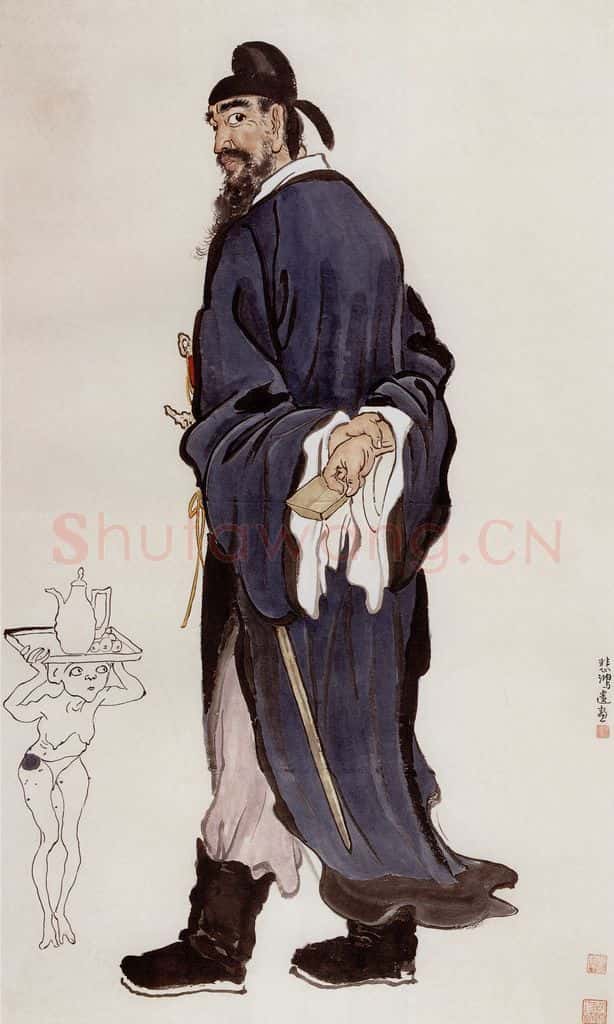 现代 徐悲鸿《钟馗图轴》书画作品