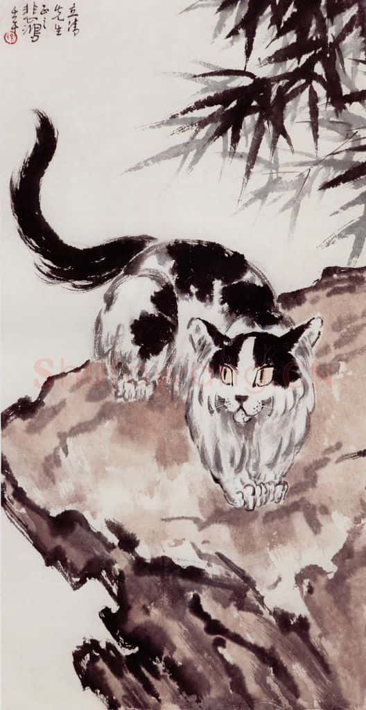现代 徐悲鸿《巡视》书画作品