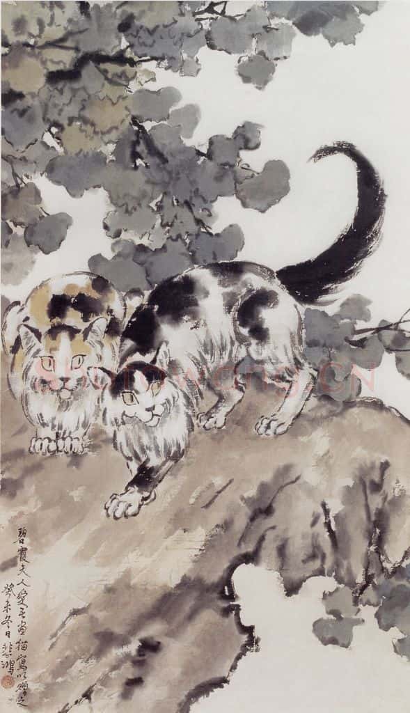 现代 徐悲鸿《寻视》书画作品