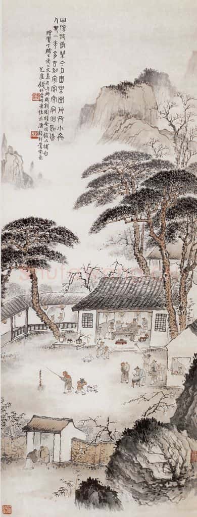 20世纪40年代 钱松岩《岁朝图》书画作品