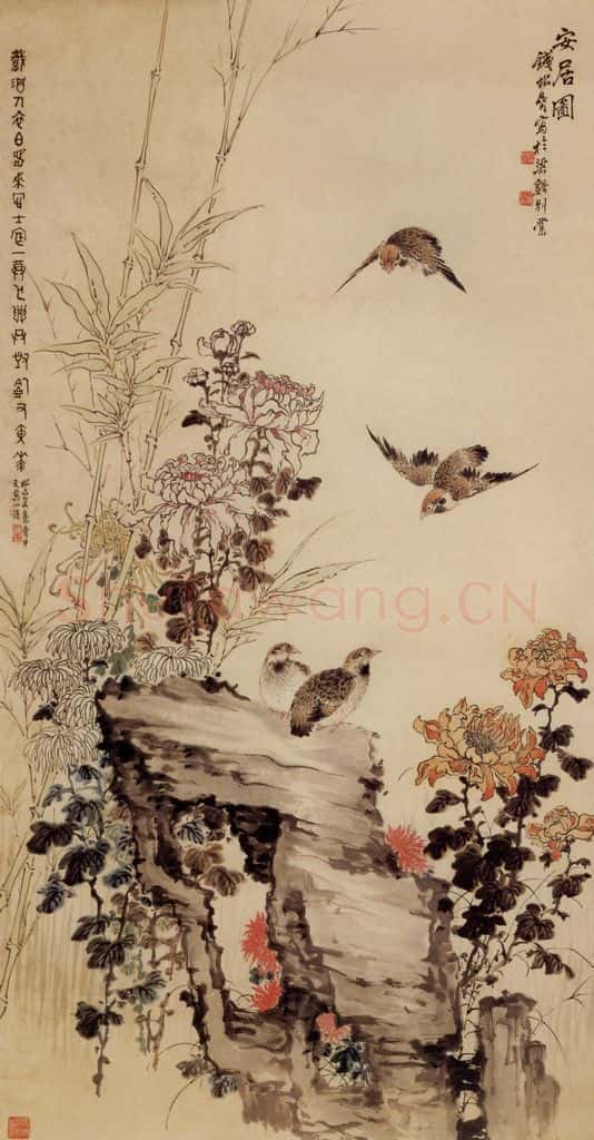 20世纪40年代 钱松岩《安居图》书画作品