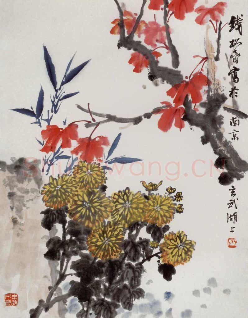20世纪70年代中期 钱松岩《秋色图》书画作品