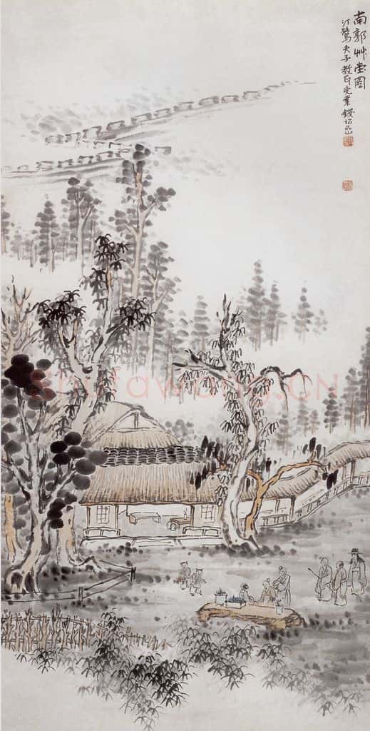 1928年 钱松岩《南郭草堂图》书画作品