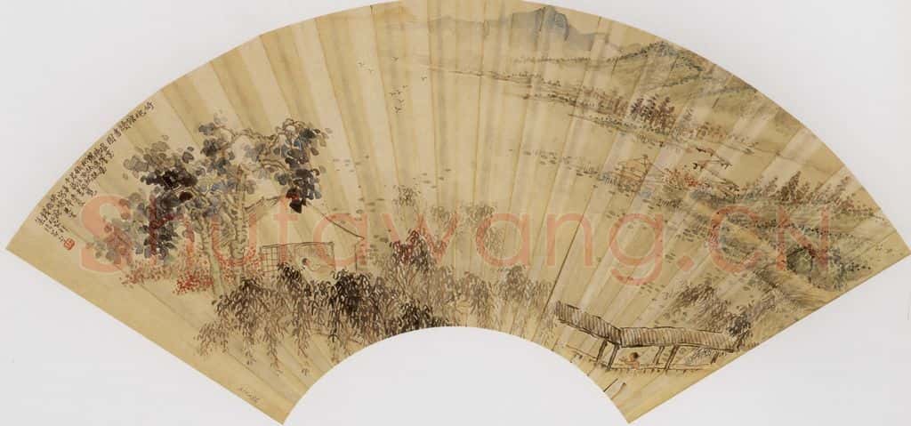 1931年 钱松岩《倚魂馆读书图》书画作品