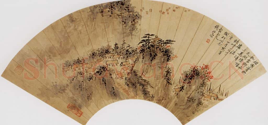1973年 钱松岩《家乡在太湖》书画作品