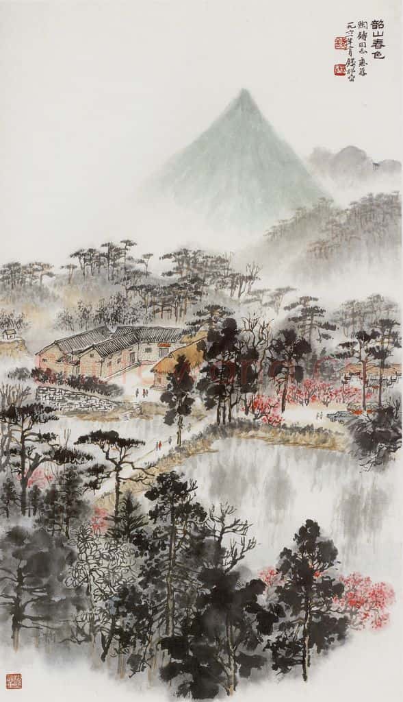 1961年 钱松岩《韶山春色》书画作品