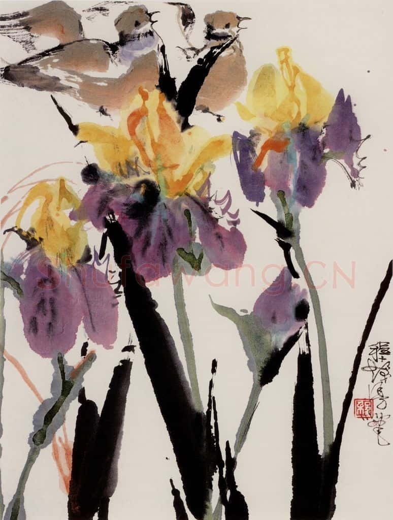 1982年 程十发《花鸟册页》书画作品