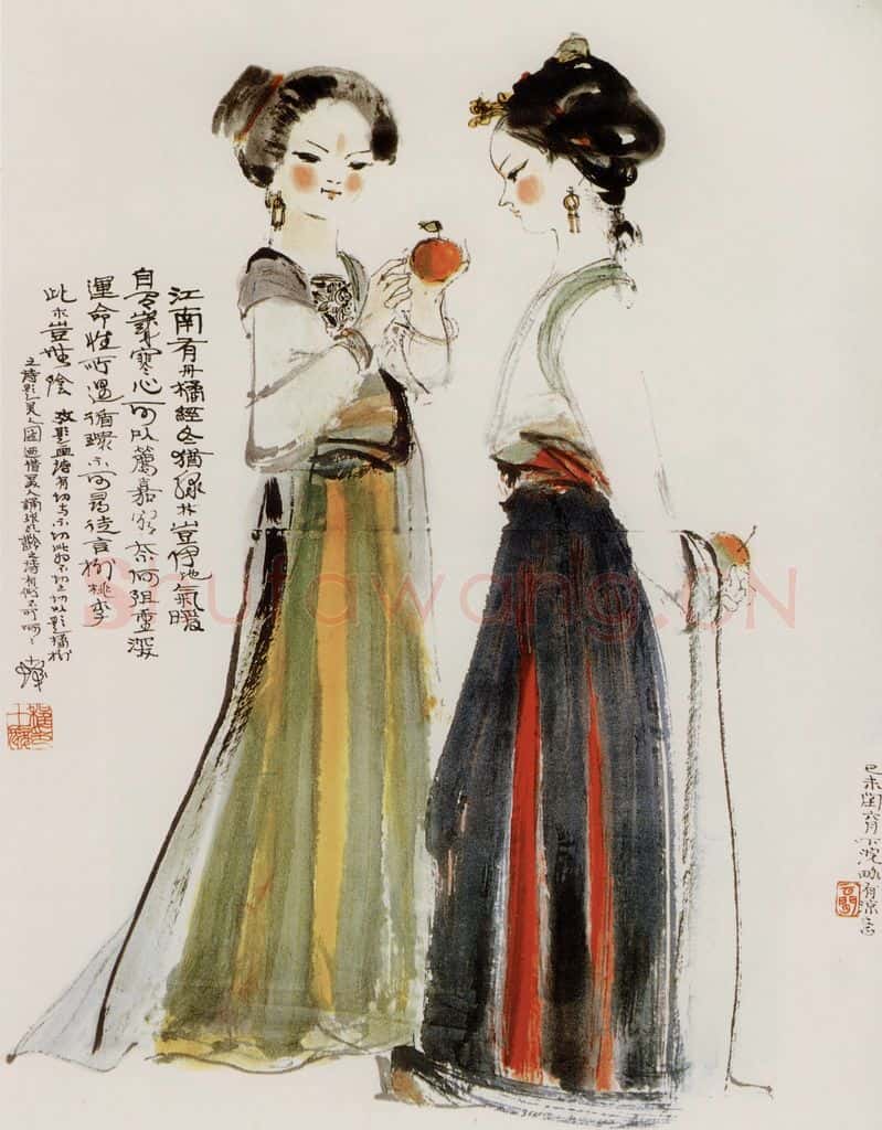 1979年 程十发《张九龄诗意》书画作品