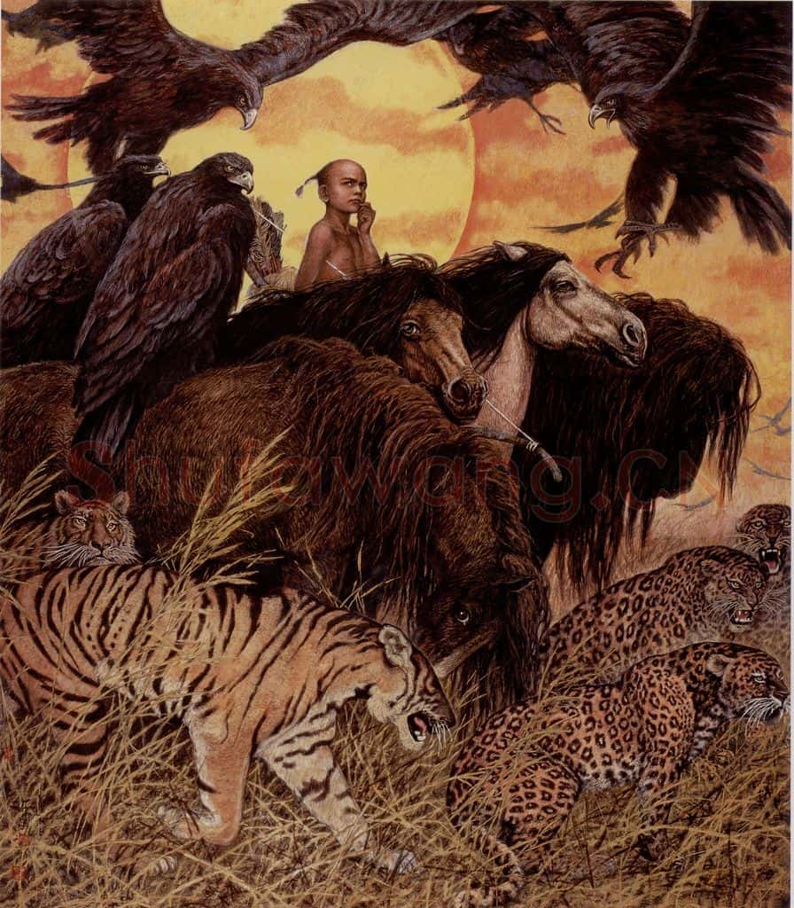 1985年 许勇《一代天骄》书画作品