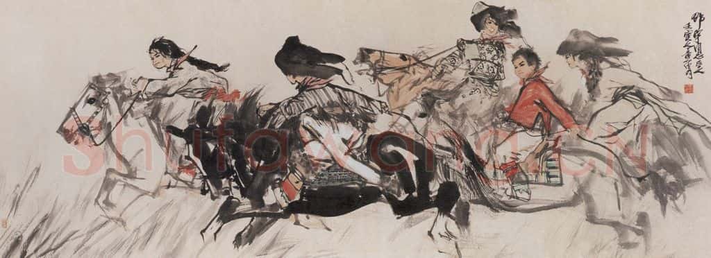 1962年 黄胄 奔腾急 书画作品