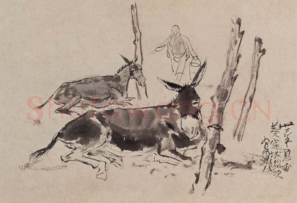 1943年 黄胄 饮驴 书画作品