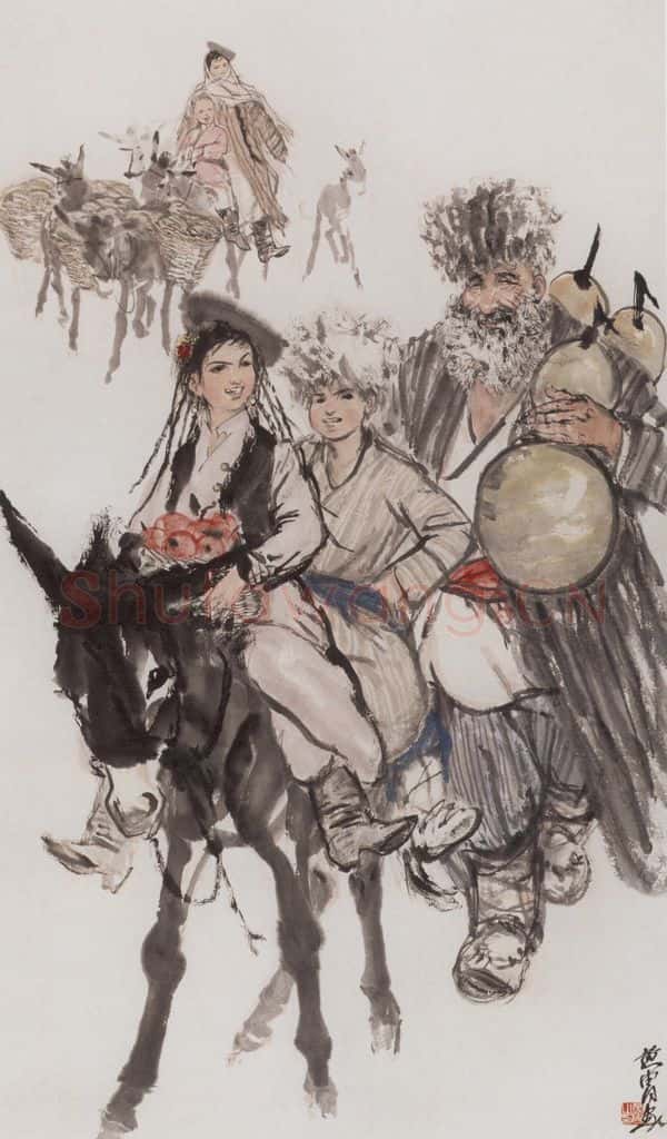 1959年 黄胄 赶集 书画作品