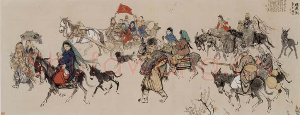 1959年 黄胄 载歌行 书画作品