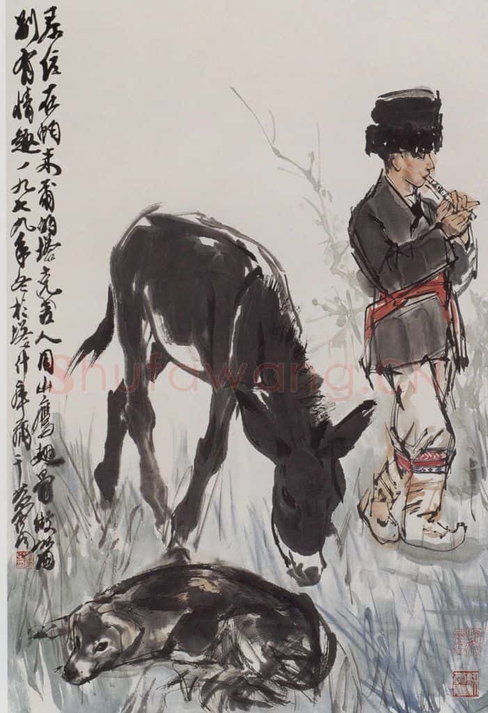 1979年 黄胄《鹰敌》书画作品