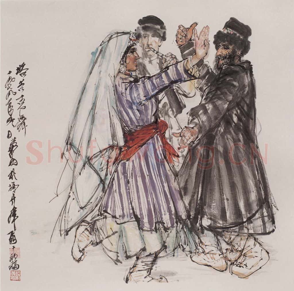 1979年 黄胄《塔吉克舞》书画作品