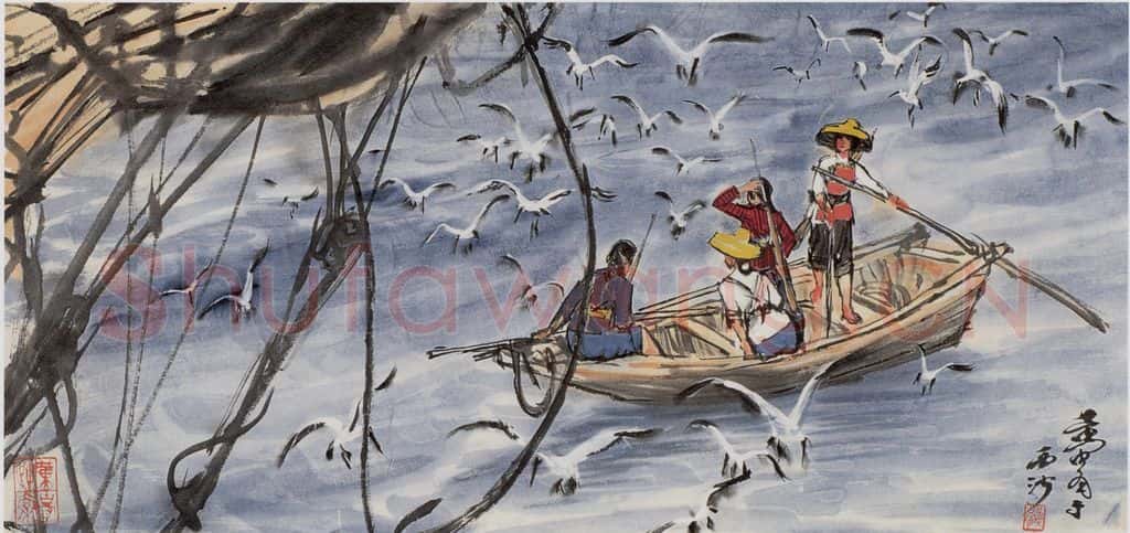 1974年 黄胄《西沙女民兵》书画作品