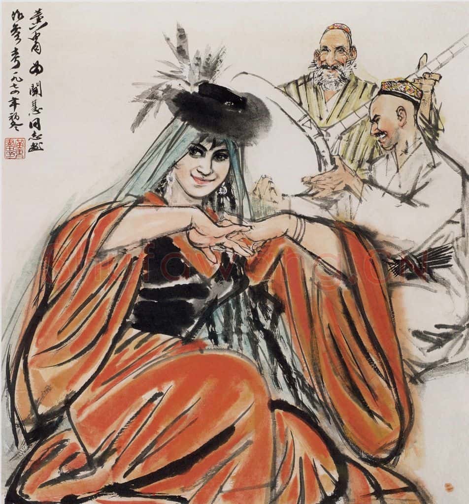 1974年 黄胄《新疆舞》书画作品