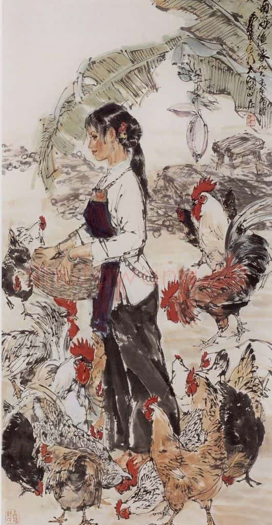 1983年 黄胄《南海渔家》书画作品