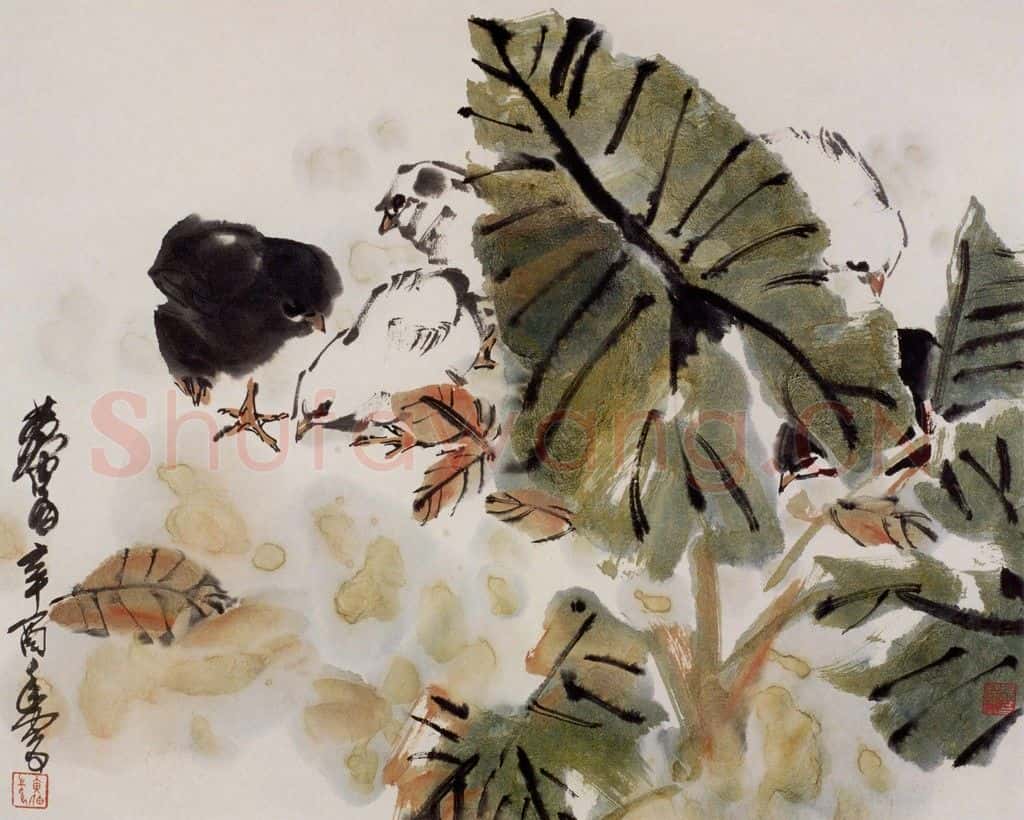 1981年 黄胄《雏鸡》书画作品